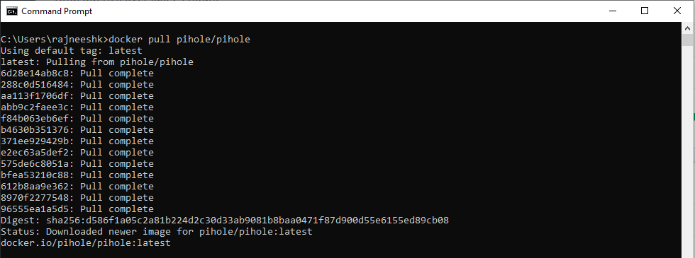 Setting up Pi-hole in container using Docker for desktop
